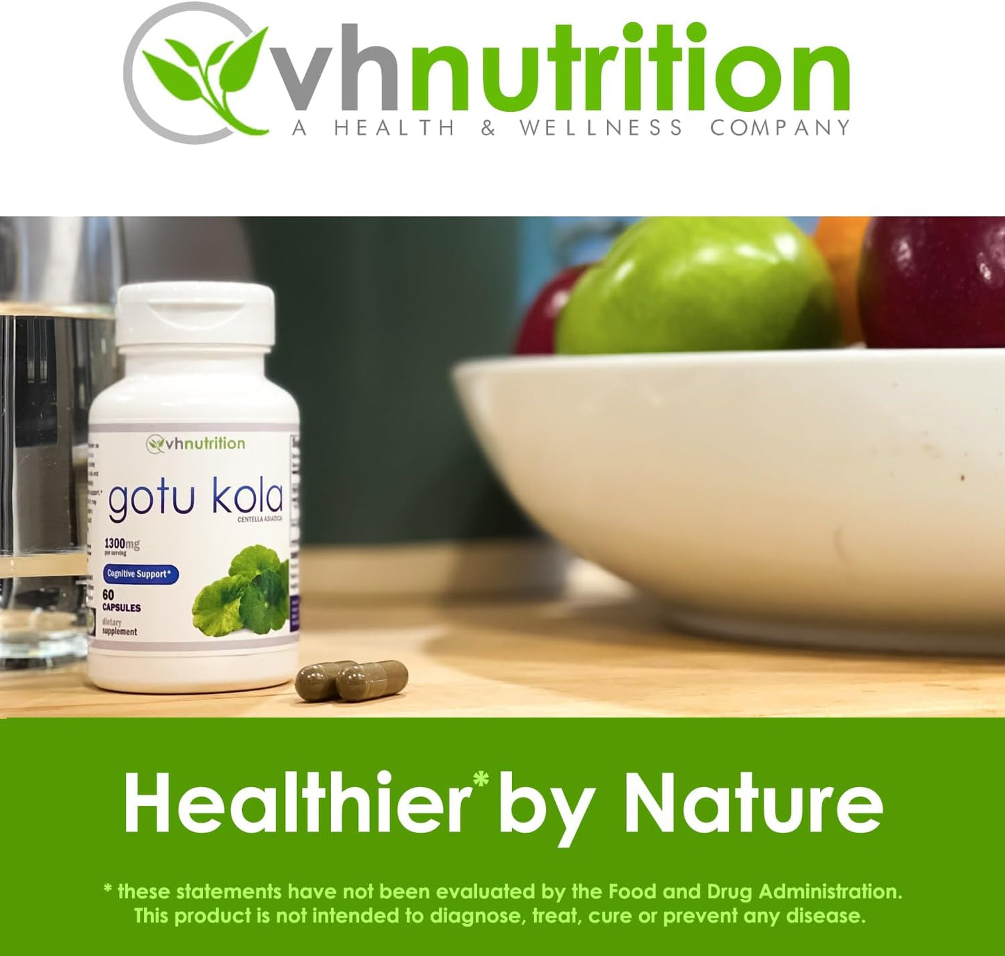 Centella Asiatica Extract Capsules for Cognitive Support - 1300mg Gotu Kola Supplement for Memory, Mental Clarity, Focus - Brain Health Boost - 60 Caps