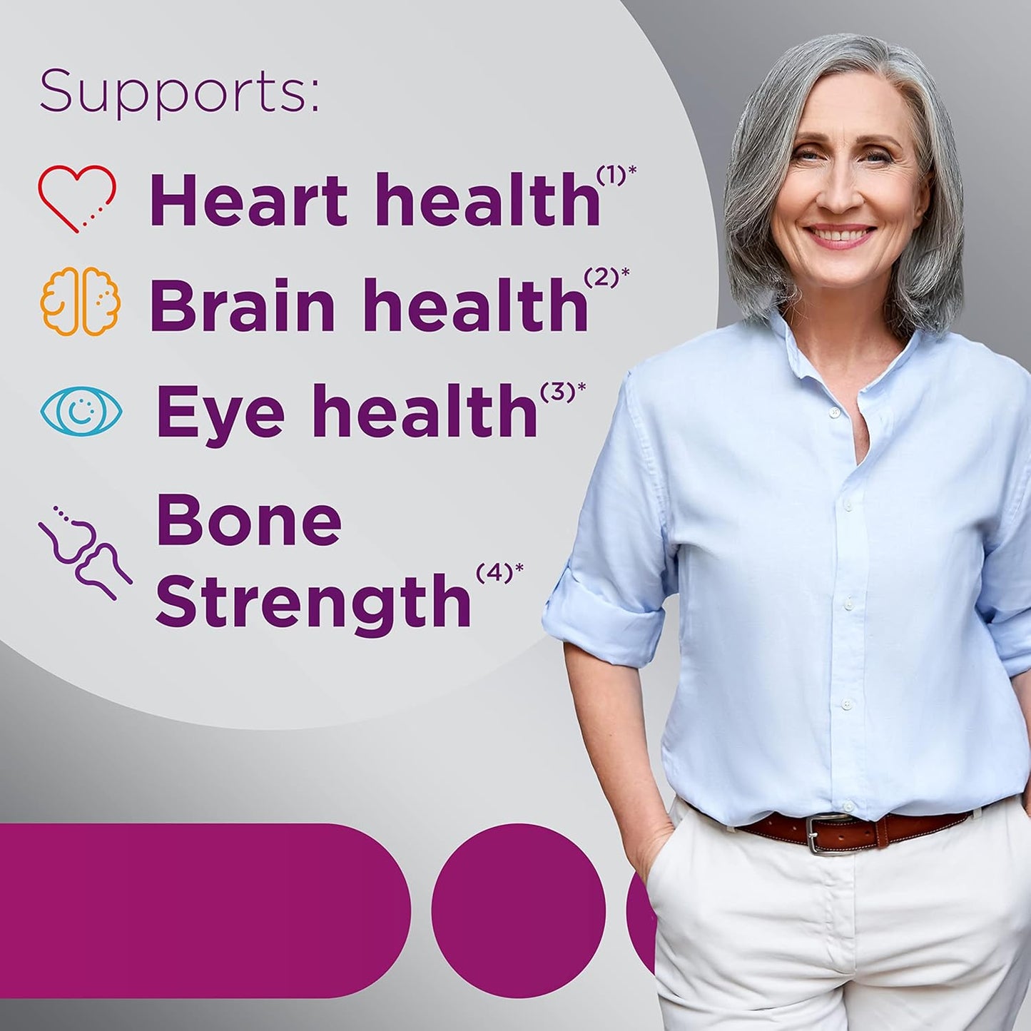 Centrum Minis Women's Multivitamin 50+ with Vitamin D3, B Vitamins, Non-GMO - 280 Ct & Clear Eyes Sensitive Eye Drops, 0.5 Oz - 2 Pack