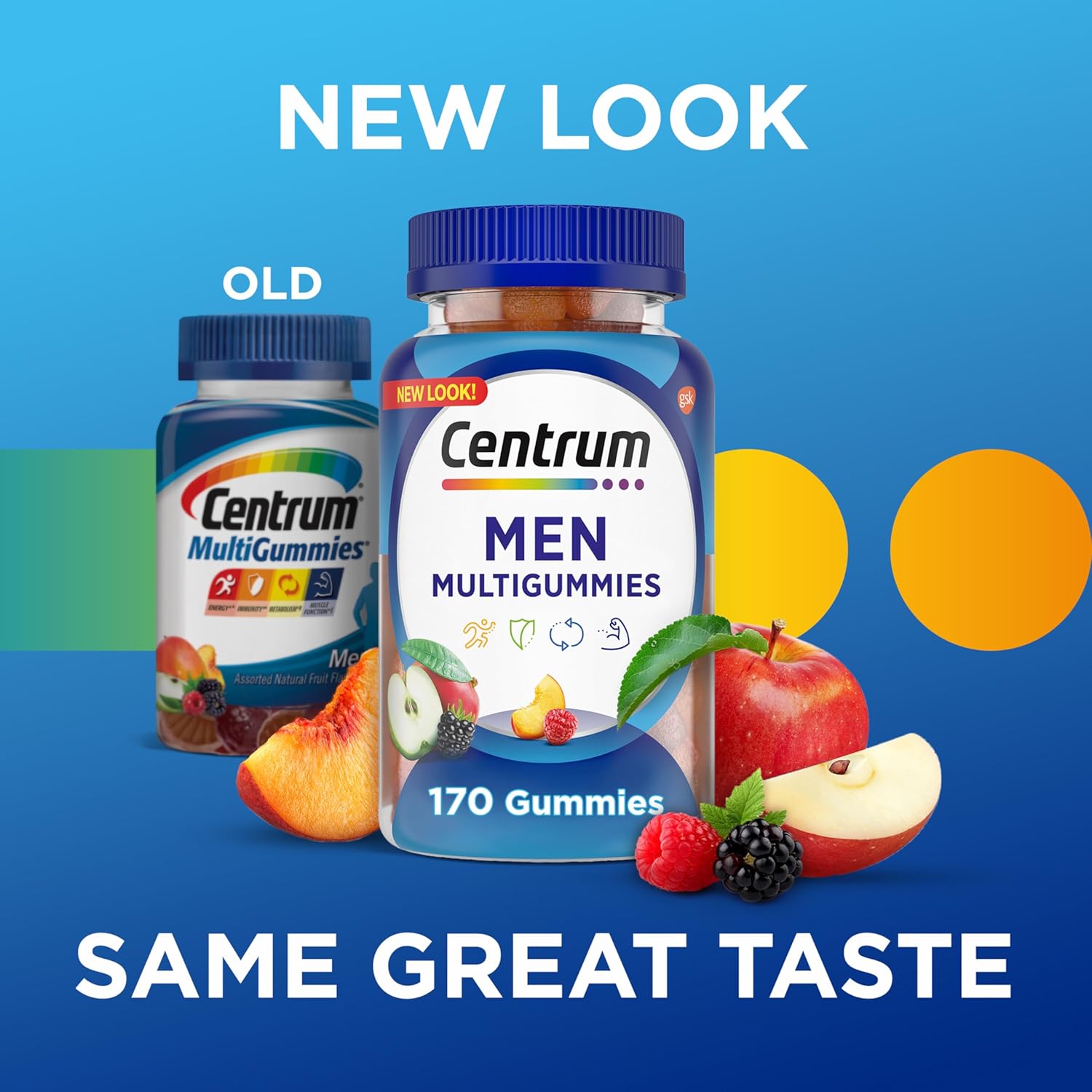 Centrum MultiGummies Men's Gummy Multivitamin with Selenium, Antioxidants, Vitamin D3 - 170 Count