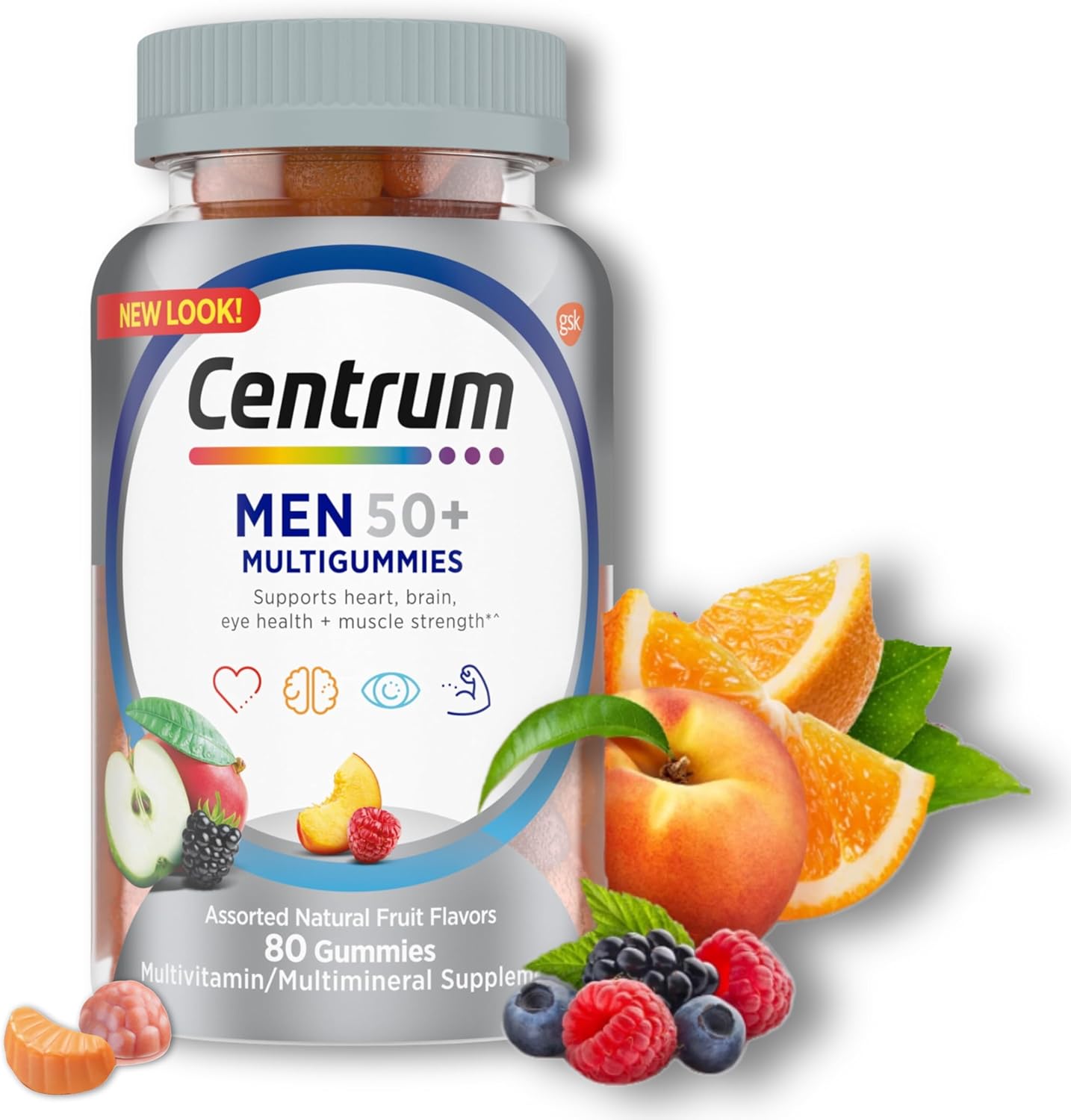 Centrum Silver Men 50 Plus Gummies - 80 Multivitamin Pack by Fusion Shop Store for a Healthier Lifestyle