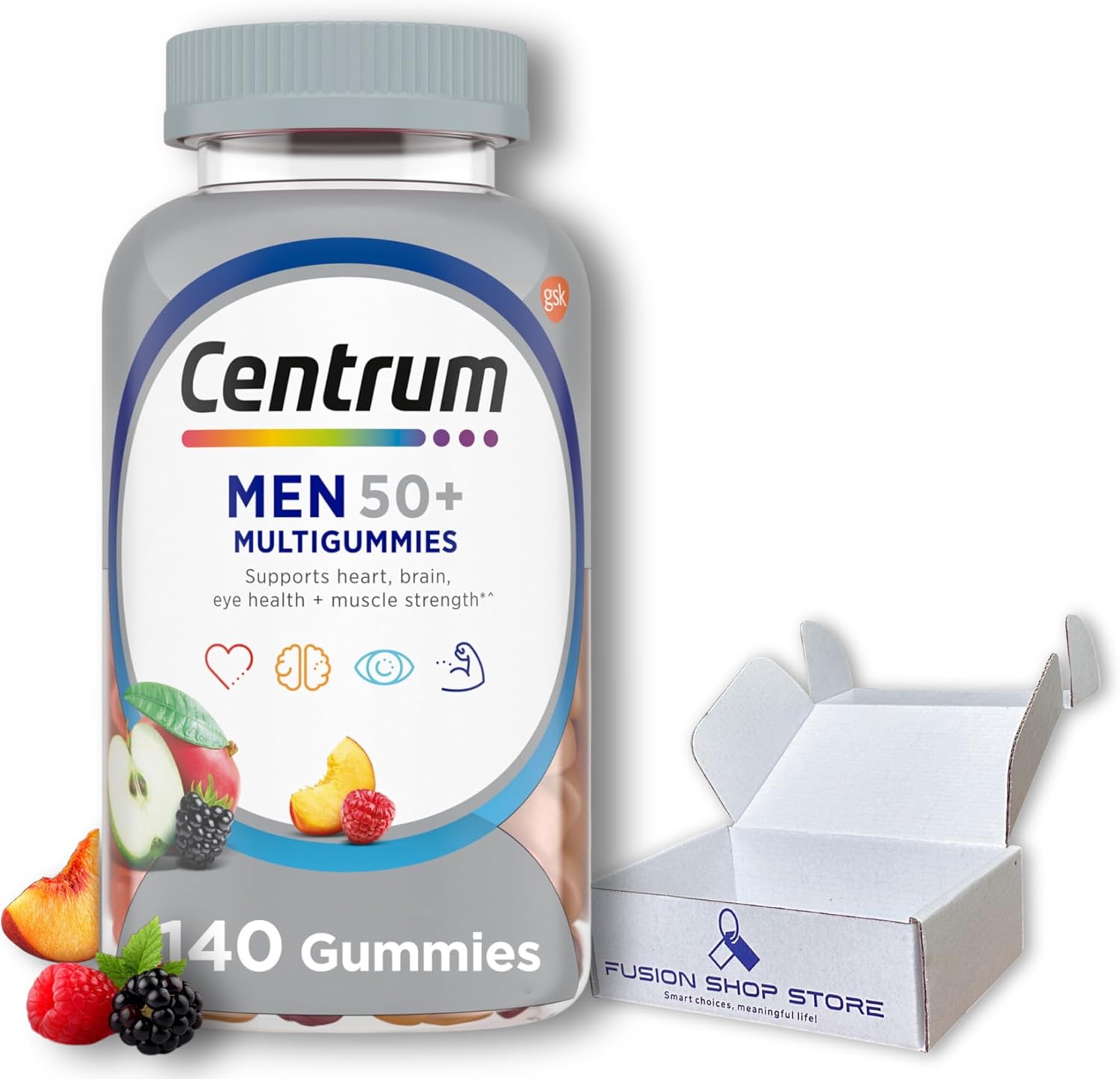 Centrum Silver Men 50 Plus Multivitamin Gummies - Energy Support Supplement by Fusion Shop Store