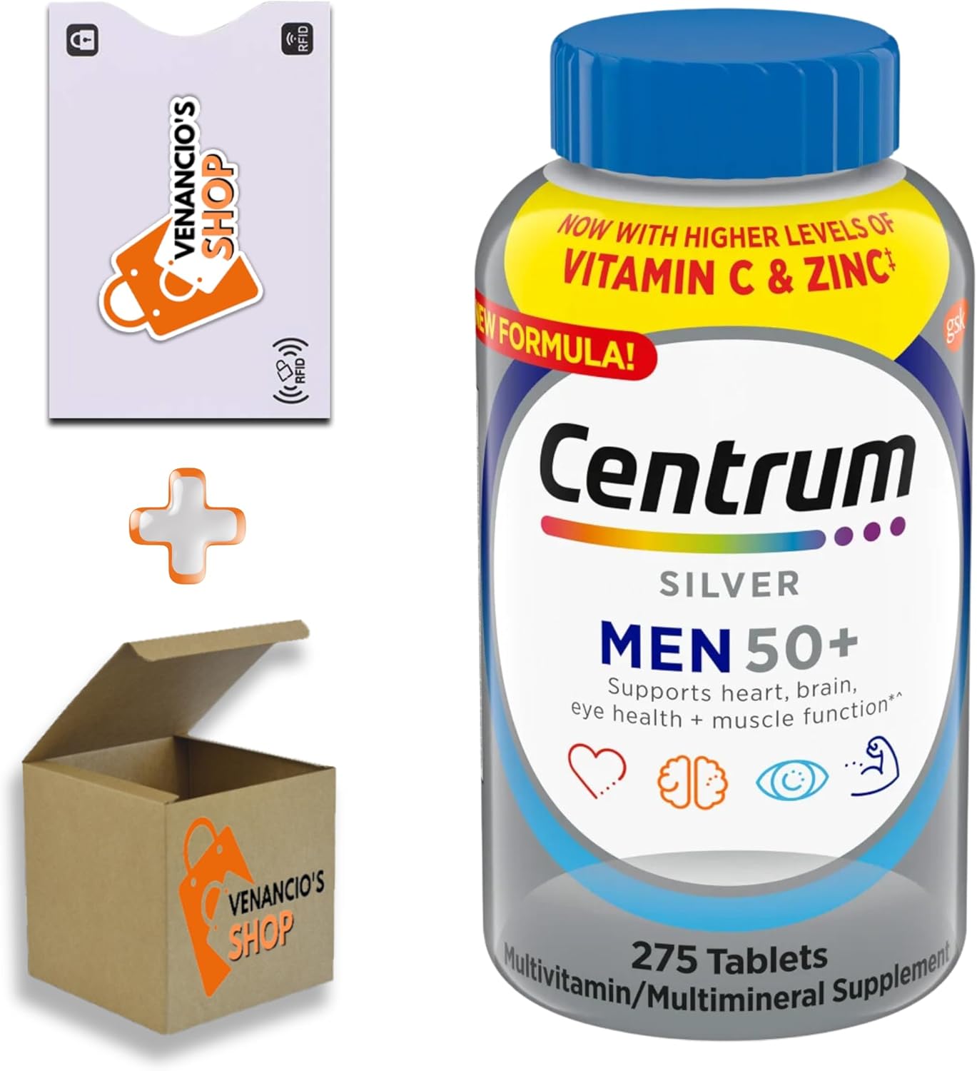 Centrum Silver Men's 50 Plus Multivitamin with Vitamin D3, B Vitamins - 275 Tablets