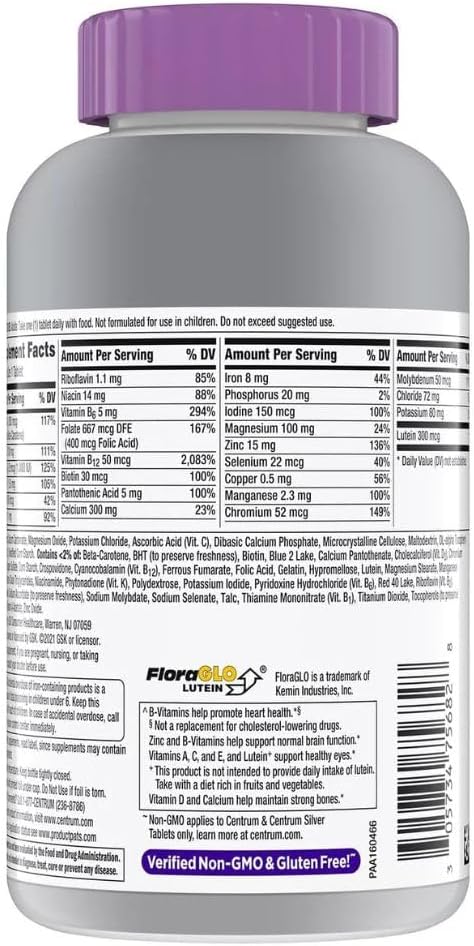 Centrum Silver Women's 50+ Multivitamin Mineral Supplement - 250 Tablets