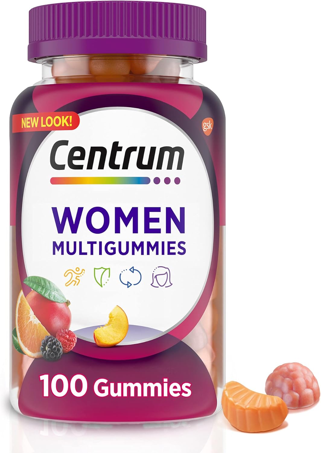 Centrum Women's Multigummies - 100 Count Assorted Fruit Gummies for Daily Nutrition