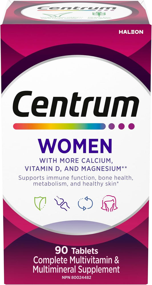 Centrum Women's Multivitamin & Mineral Supplement, 90 Tablets - Complete Formula for Women's Health