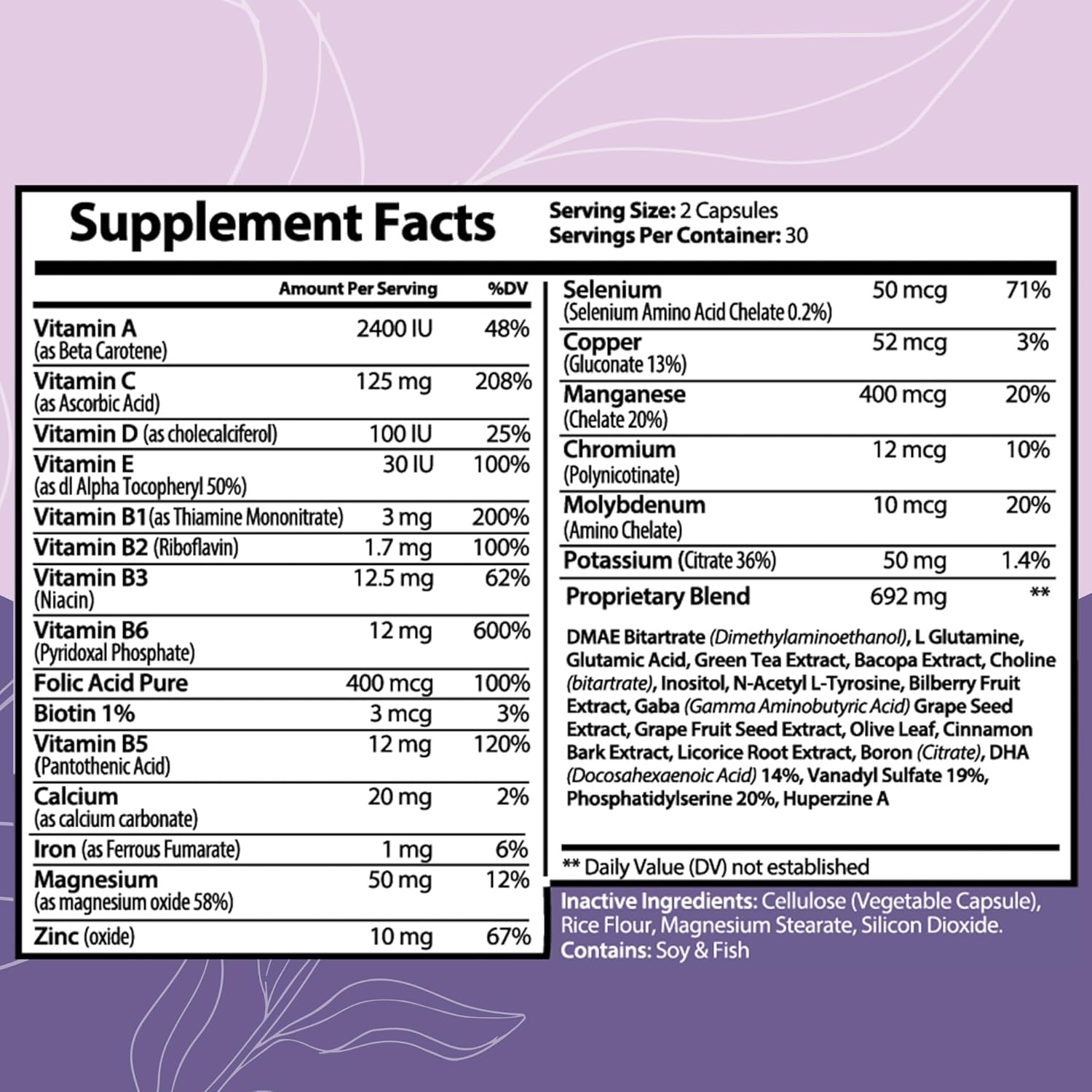 Cerebral Opus Memory and Focus Brain Supplement with Vitamin D, Folic Acid & Phosphatidylserine - Boost Energy and Reduce Brain Fog - 60 Capsules