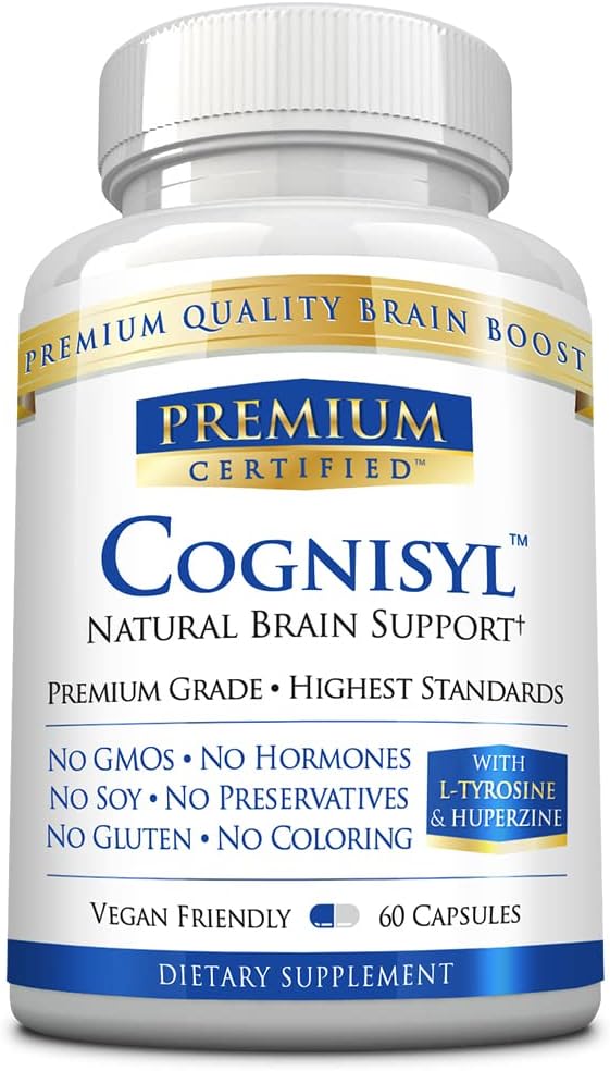 Certified Cognisyl Capsules - Enhance Memory, Energy, Focus - Vitamin B Complex, St. John's Wort, DMAE Bitartrate