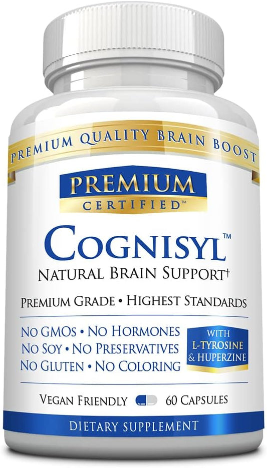 Certified Cognisyl Capsules - Enhance Memory, Energy, Focus - Vitamin B Complex, St. John's Wort, DMAE Bitartrate