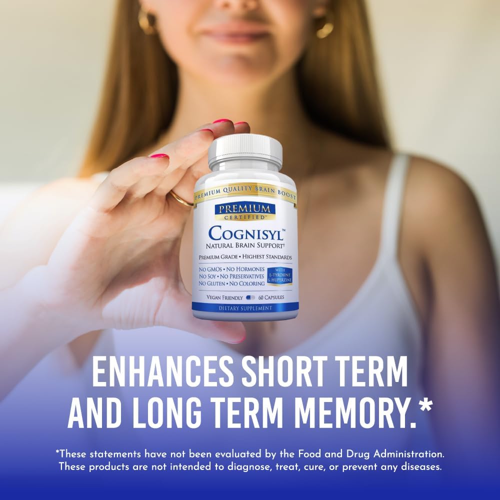 Certified Cognisyl Capsules - Enhance Memory, Energy, Focus - Vitamin B Complex, St. John's Wort, DMAE Bitartrate