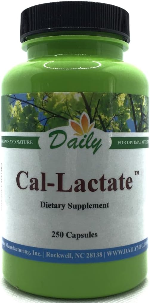 Certified Kosher Calcium-Lactate™ Capsules for Daily Manufacturing - 250 Count