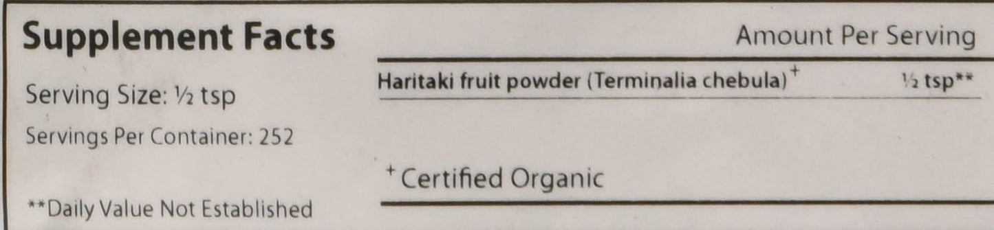 Certified Organic 1lb Haritaki Powder - Terminalia chebula for Detox & Rejuvenation - Vegan, Non-GMO, Gluten Free - Fair Trade