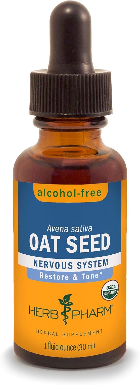 Certified Organic Alcohol-Free Oat Seed Glycerite for Nervous System Support - 1 Fl Oz - Herbal Supplement