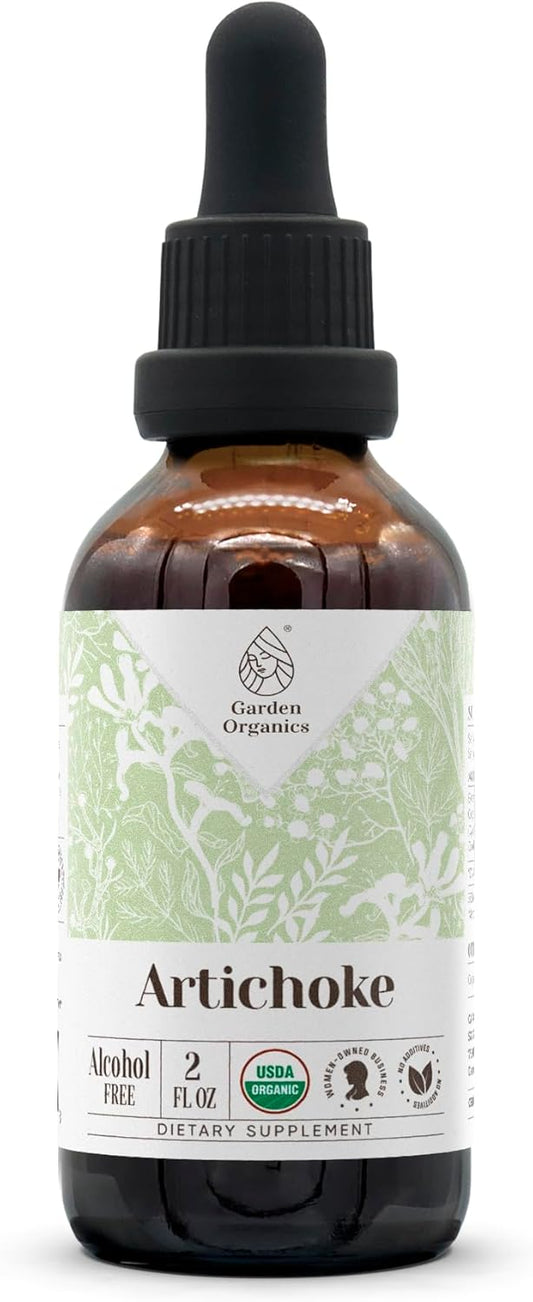 Certified Organic Artichoke Extract Tincture - High-Potency Dietary Supplement - Alcohol-Free 2 oz Bottle