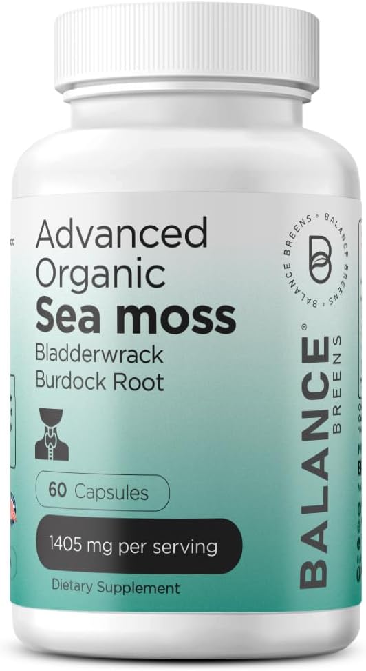 Certified Organic Ashwagandha and Irish Sea Moss Combo - Balancebreens Balance Breens 1600 mg Supplement