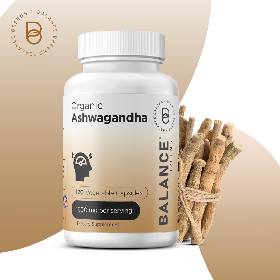 Certified Organic Ashwagandha and Irish Sea Moss Combo - Balancebreens Balance Breens 1600 mg Supplement