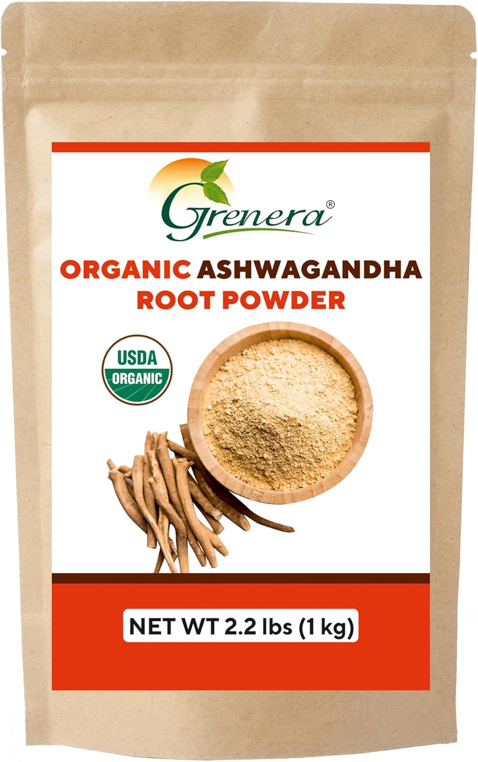 Certified Organic Ashwagandha Powder - 2.2 lbs (35.2 oz) - Vegan & Kosher Friendly