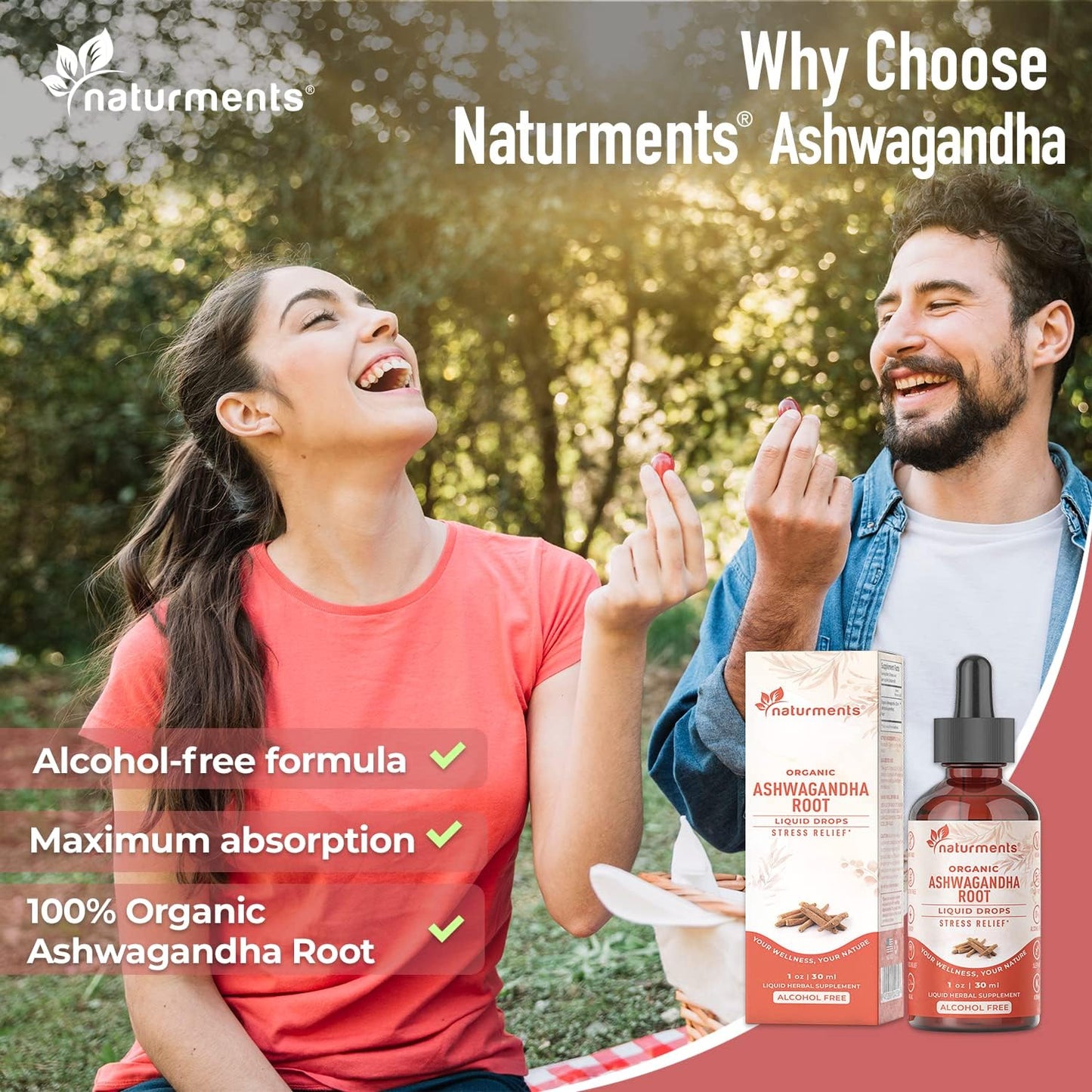 Certified Organic Ashwagandha Root Liquid Drops - Maximum Strength for Stress Management and Energy Support - 1 Oz