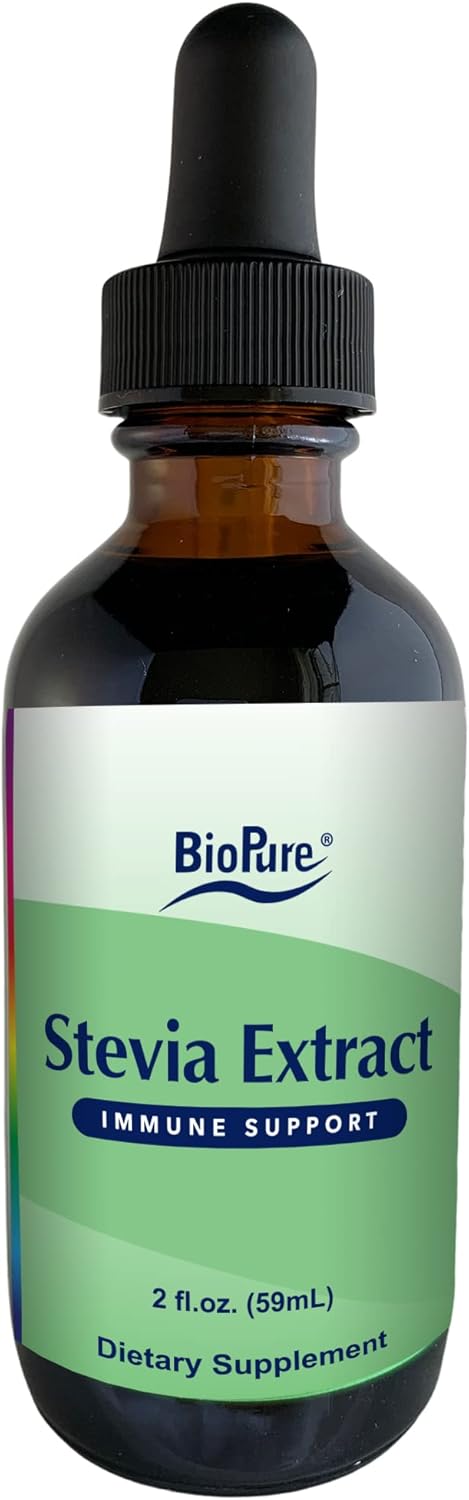 Certified Organic BioPure Stevia Extract - Herbal Tincture for Immune Support & Gut Health - 2 fl oz