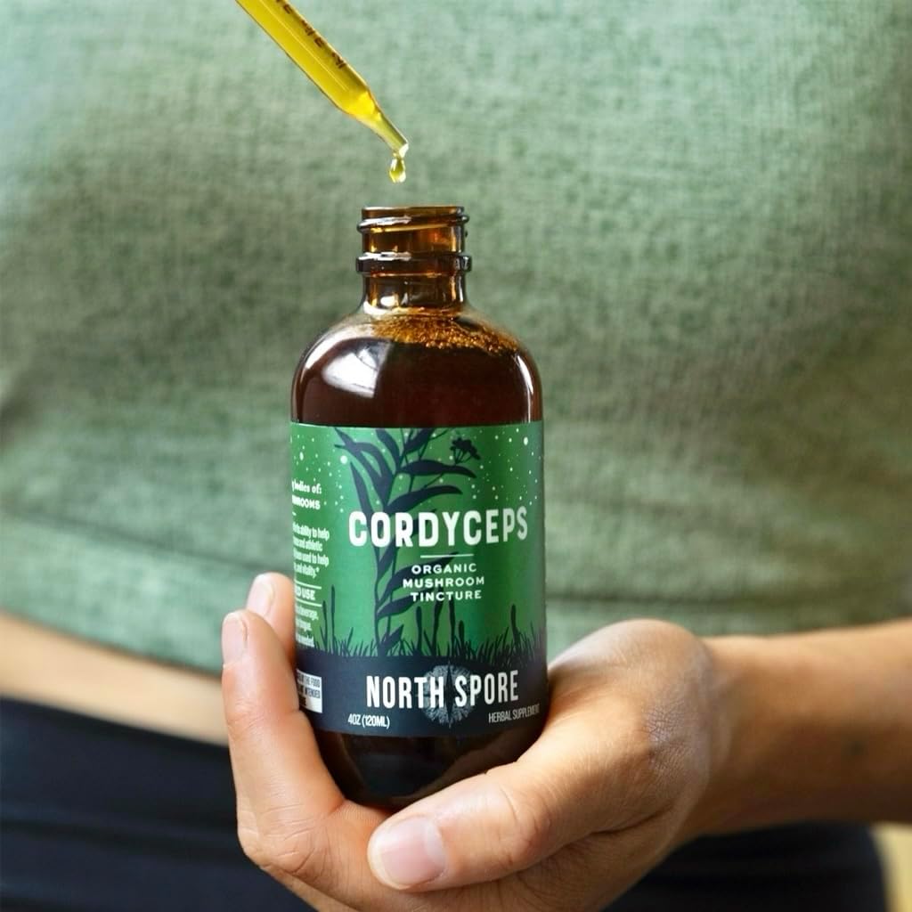 Certified Organic Cordyceps Mushroom Tincture (4 oz) | Energy Boost, Endurance, Stamina | Vegan, Non-GMO | USA Made | Adaptogenic, Nootropic