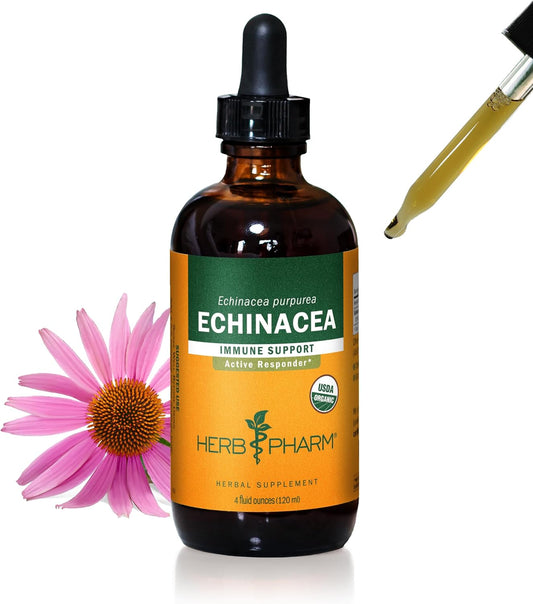 Certified Organic Echinacea Root Liquid Extract - Immune System Support - 4 Ounce