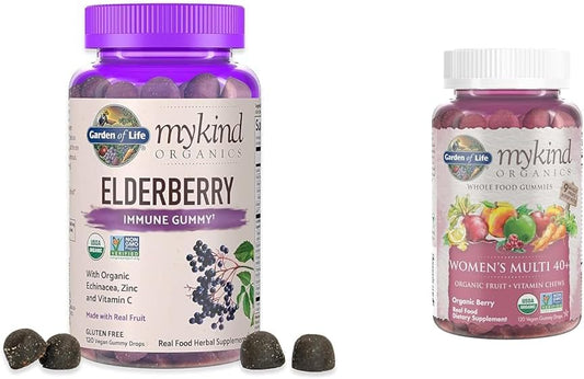 Certified Organic Elderberry Gummies for Immune Support - Adults, Kids, and Women 40+ - Organic Berry Supplement with Fruit Extracts