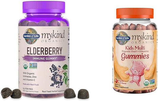 Certified Organic Elderberry Gummies for Immune Support - Adults & Kids - Organic Fruit Supplement with Gummy Vitamins