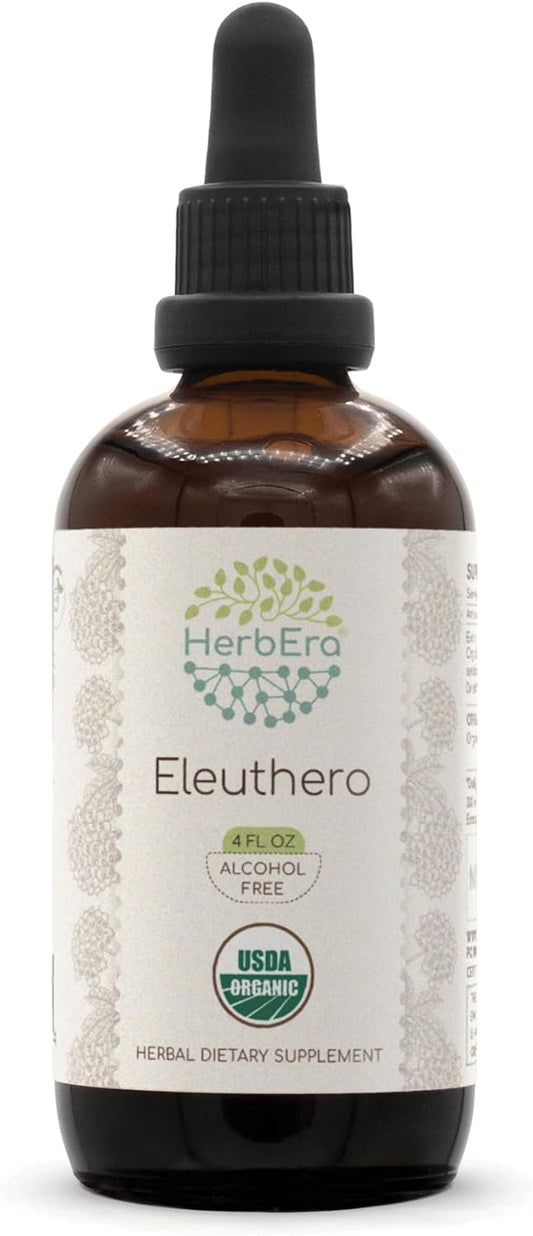 Certified Organic Eleuthero Tincture | Alcohol-Free Herbal Drops | High-Potency Extract (4 oz)