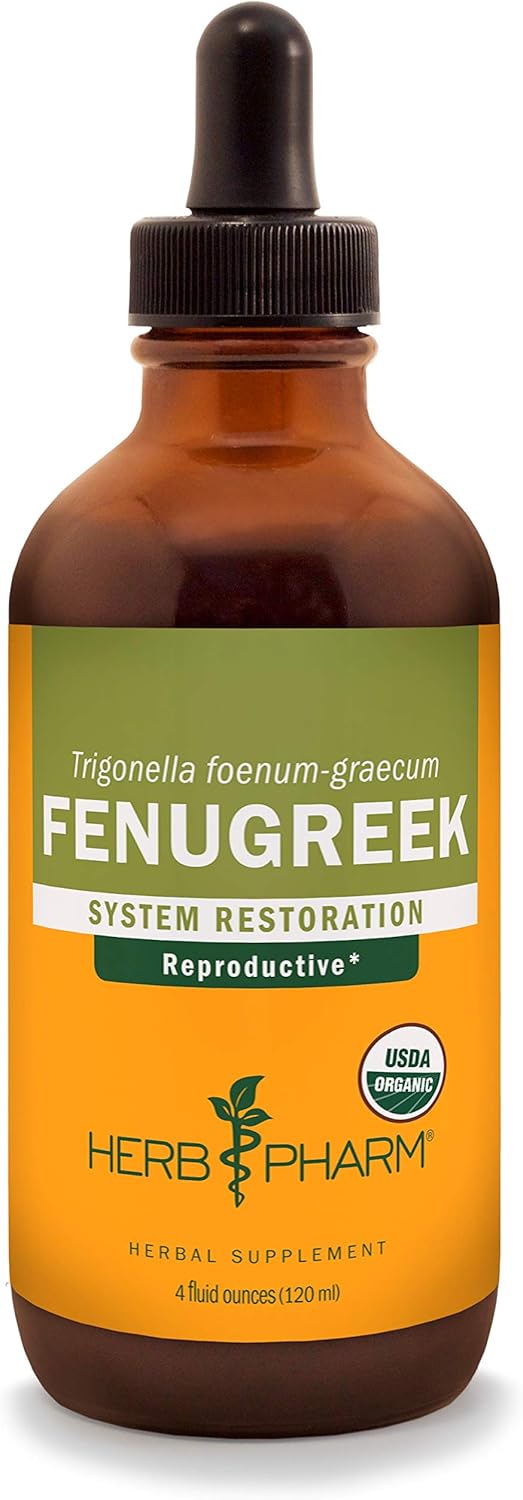 Certified Organic Fenugreek Liquid Extract for Female Reproductive Support - 4oz by Herb Pharm