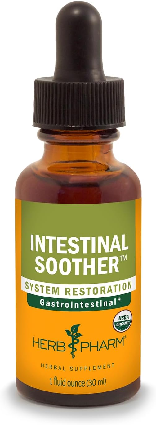 Certified Organic Intestinal Soother Liquid Herbal Formula with Turmeric Extract - 1 oz by Herb Pharm