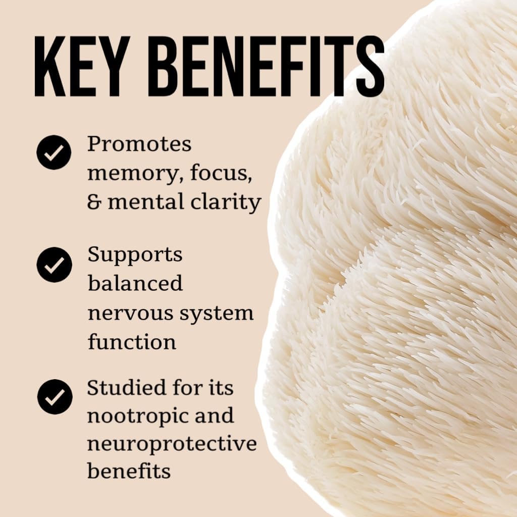 Certified Organic Lion's Mane Mushroom Tincture (4 oz) for Focus & Memory | Vegan, Non-GMO | USA-Made Brain Support Supplement