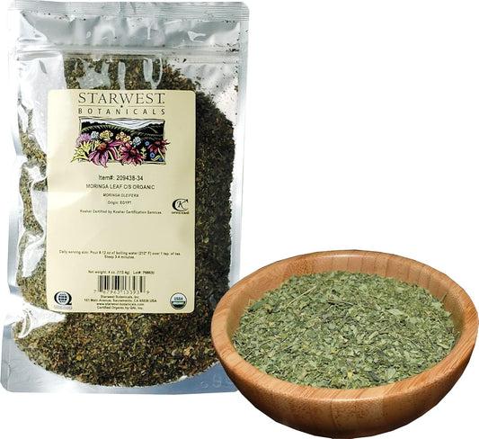 Certified Organic Moringa Oleifera Leaf Powder - Ideal for Drinks, Teas, and Smoothies - 4 Ounce Pack