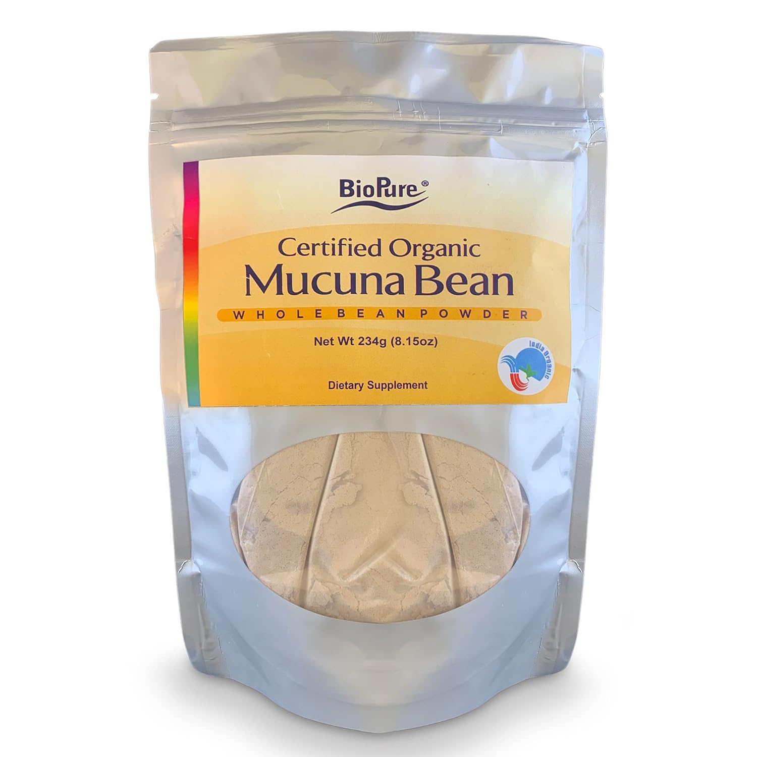 Certified Organic Mucuna Bean Powder - Natural Nootropic & Adaptogen Supplement for Brain Health & Stress Response - 8.15 oz