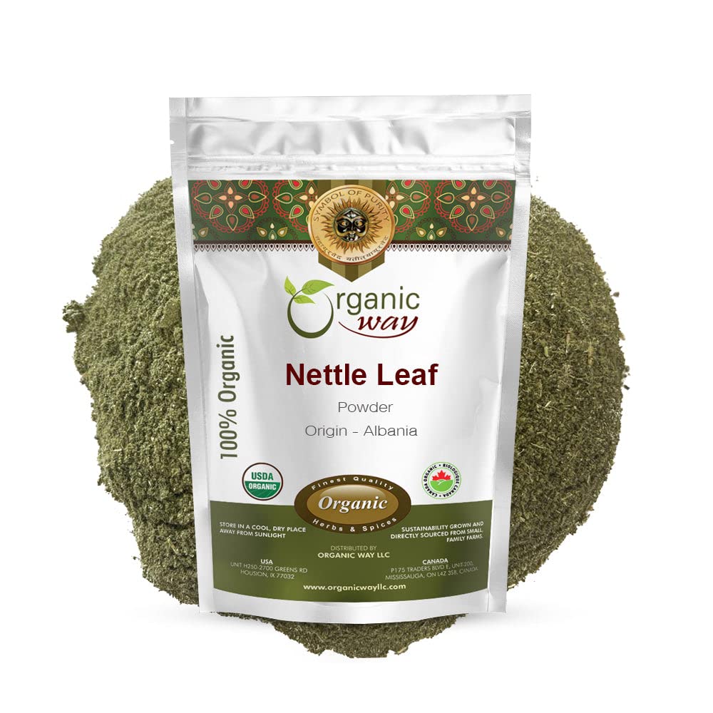 Certified Organic Nettle Leaf Powder (Urtica dioica) - Herbal Tea | Raw, Vegan, Non GMO, Gluten Free | USDA Certified | Albania Origin (1lb/16oz)