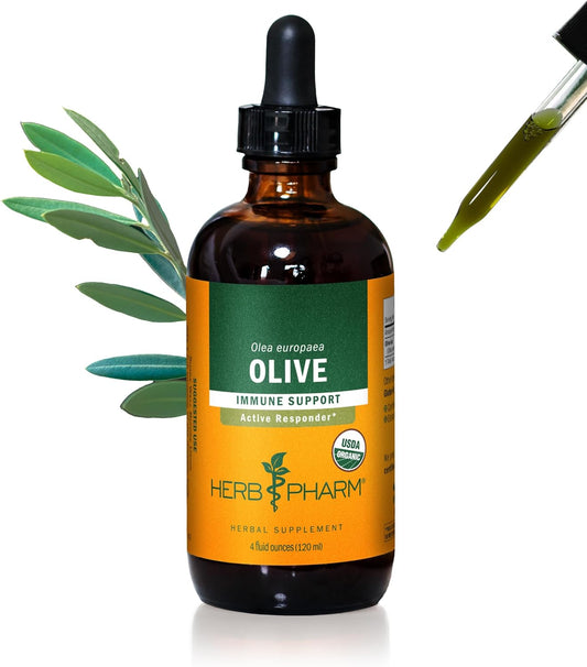 Certified Organic Olive Leaf Liquid Extract - Immune System Support - 4 Fl Oz