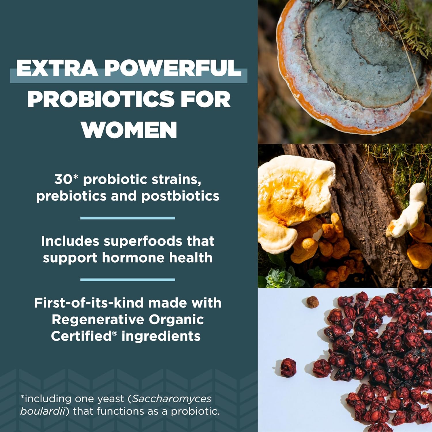 Certified Organic Probiotics for Women - Extra Strength, 25 Billion CFUs, 60 Count - Support Digestion and Immune System