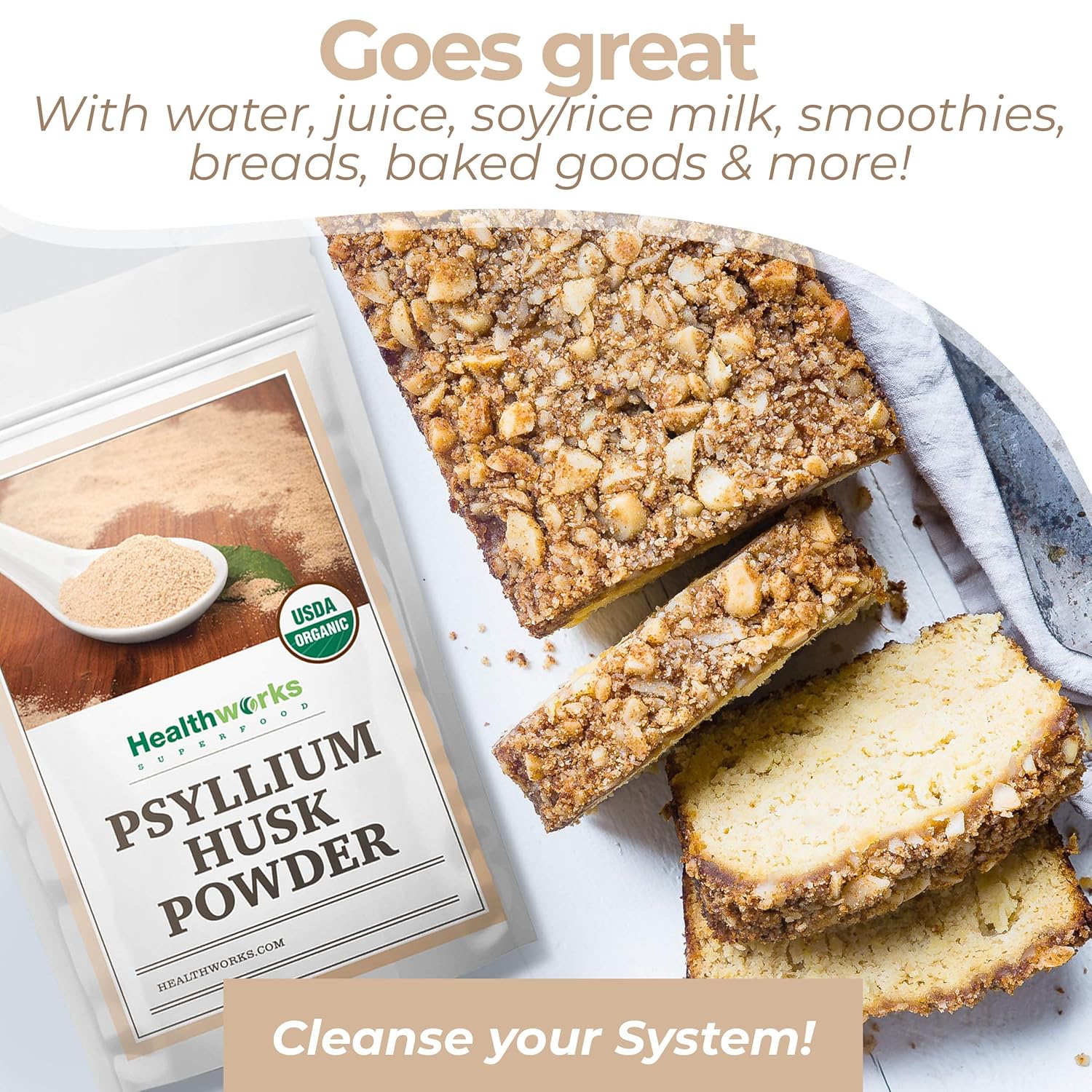 Certified Organic Psyllium Husk Powder - 32 oz (2 lbs) | Finely Ground from India | Keto, Vegan, Non-GMO | Fiber Support