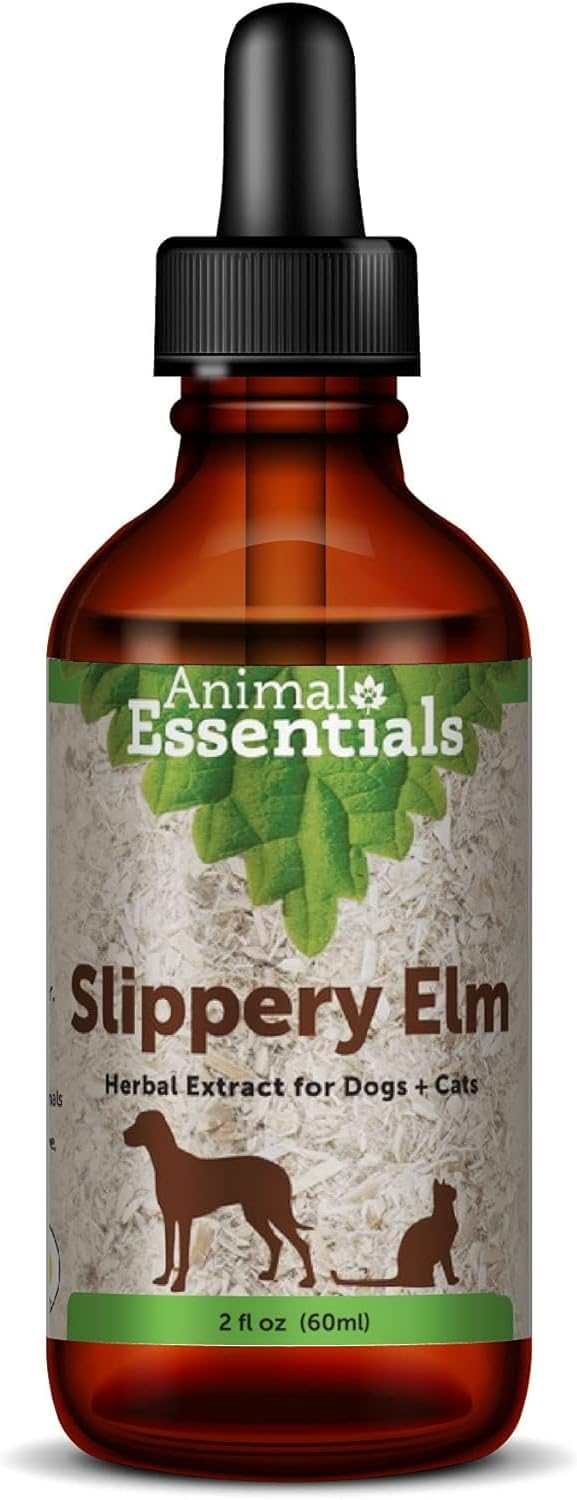 Certified Organic Slippery Elm Herbal Extract for Dogs and Cats - Promotes Healthy Digestion and Respiratory Health - 2 Fl Oz Liquid Formula