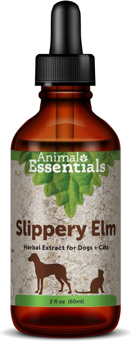 Certified Organic Slippery Elm Herbal Extract for Dogs and Cats - Promotes Healthy Digestion and Respiratory Health - 2 Fl Oz Liquid Formula