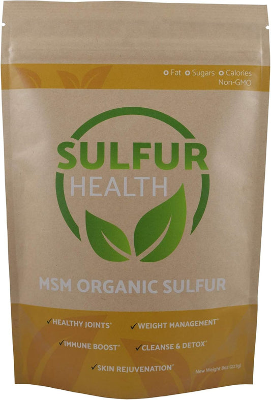 Certified Organic Sulfur MSM Supplement - 99.9% Pure Sulfur Health - Lab-Tested (1 lb) - BoostGo Australia