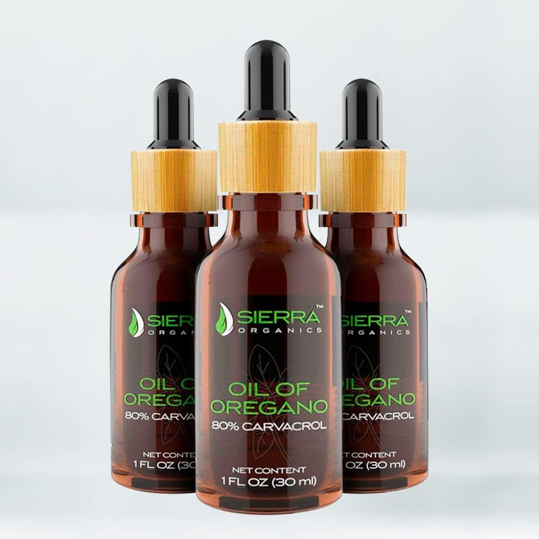 Certified Organic Super Strength Oil of Oregano with 80% Carvacrol for Immune System Support - 30ml - Non-GMO - Sierra Organics - BoostGo Australia
