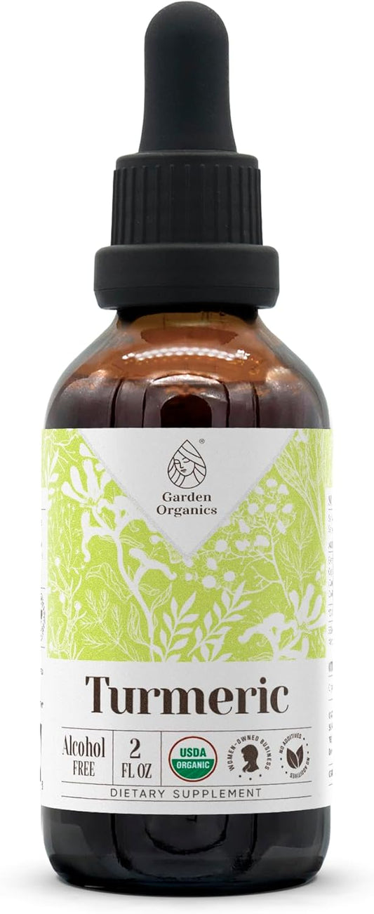Certified Organic Turmeric Extract Tincture - Alcohol-Free High-Potency Dietary Supplement - Natural Turmeric Root (2 oz)
