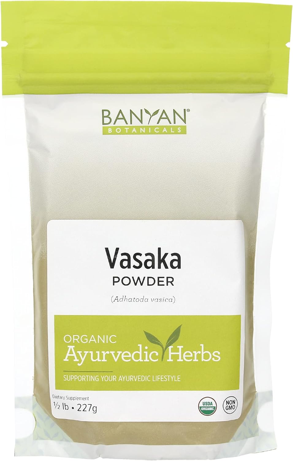 Certified Organic Vasaka Powder - 1/2 Pound - Supports Lung Function and Healthy Respiration