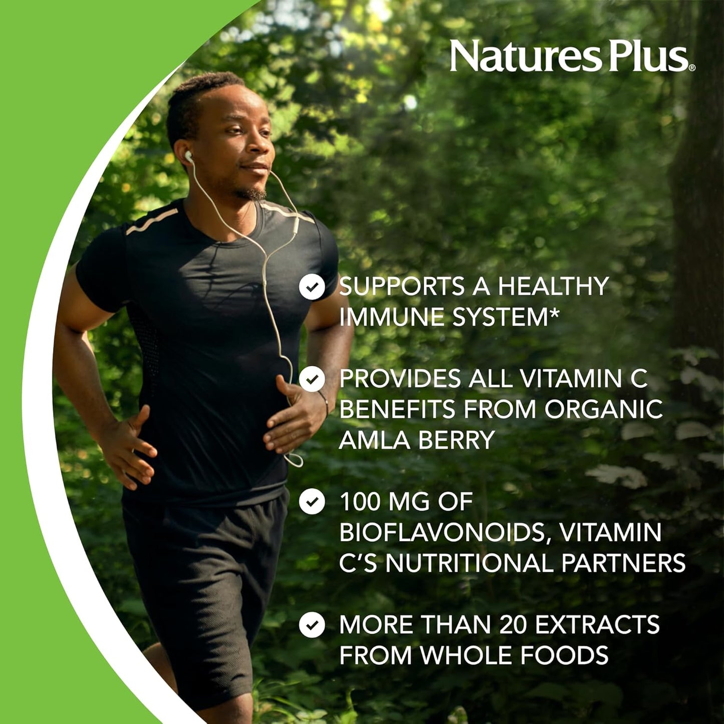 Certified Organic Vitamin C Capsules - Immune System Support - 120 Vegan Capsules - Non-GMO, Gluten Free - Natures Plus Source of Life Garden