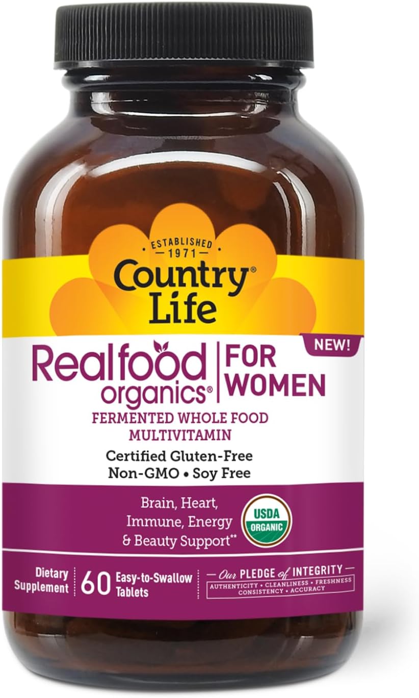 Certified USDA Organic Women's Multivitamin with 1,300mg Organic Whole Foods - Gluten Free & Vegan - 60 Tablets