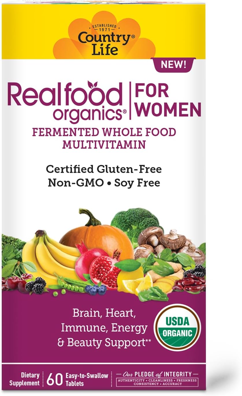 Certified USDA Organic Women's Multivitamin with 1,300mg Organic Whole Foods - Gluten Free & Vegan - 60 Tablets
