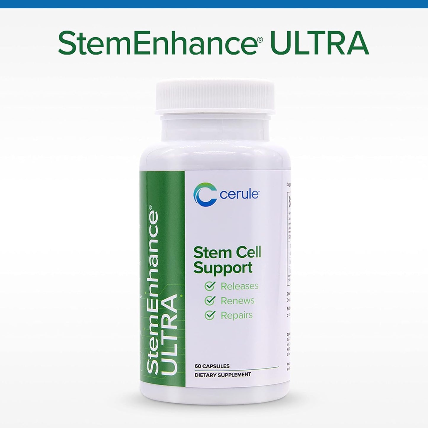 Cerule Stem Cell Support Supplement with Freshwater Microalgae and Marine Macroalgae for Healing & Stem Cell Production