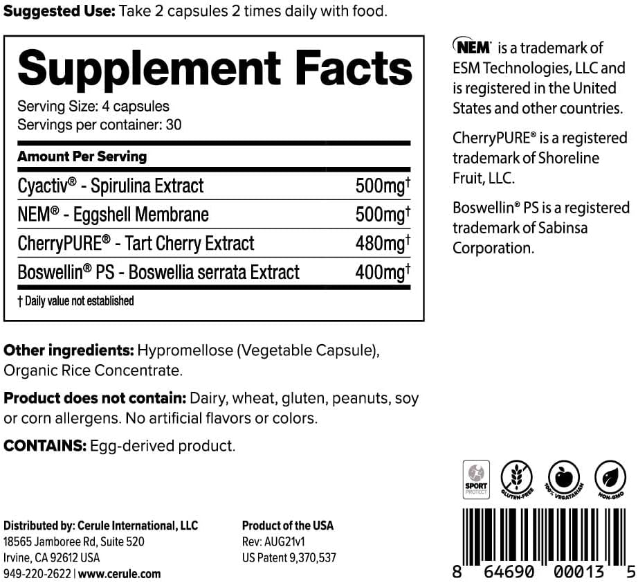 Cerule Stemenhance Plus Cyactive Spirulina Ultra Stem Cell Support Supplement for Boosting Adult Stem Cells