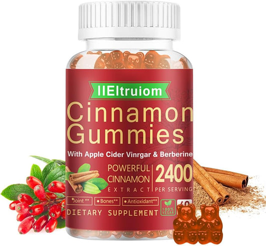 Ceylon Cinnamon Gummies with Berberine, Turmeric & More - 2400mg - 60 Count