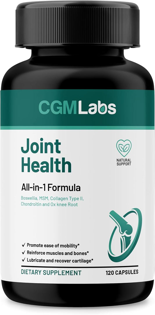 CGM Labs Joint Health Supplement with Tumeric, Boswellia, Chondroitin, Achyranthes Bidentata, MSM - 180 Softgels