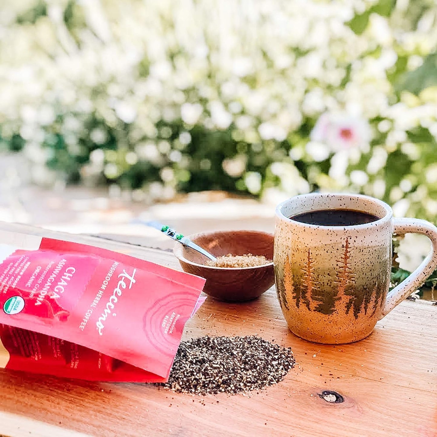 Chaga Ashwagandha Tea & Coffee Alternative Bundle - Butterscotch Cream Flavor, Caffeine-Free, Acid-Free, Adaptogenic Herbal Mushroom Drink